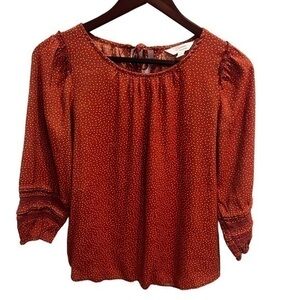Lauren Conrad 3/4 Sleeve Burnt Sienna Blouse Size XS
